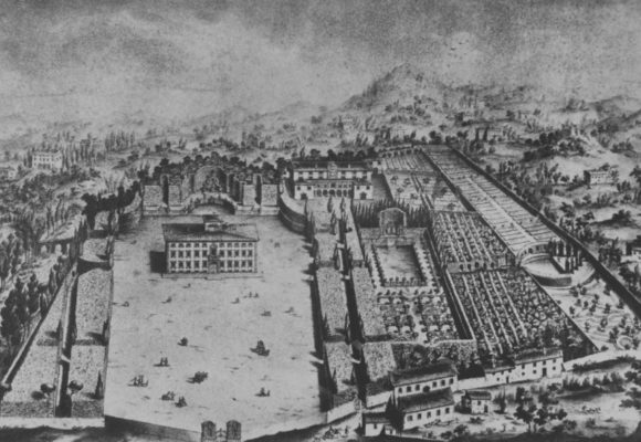 Antica stampa del Sec. XVI raffigurante la Villa Reale di Marlia
