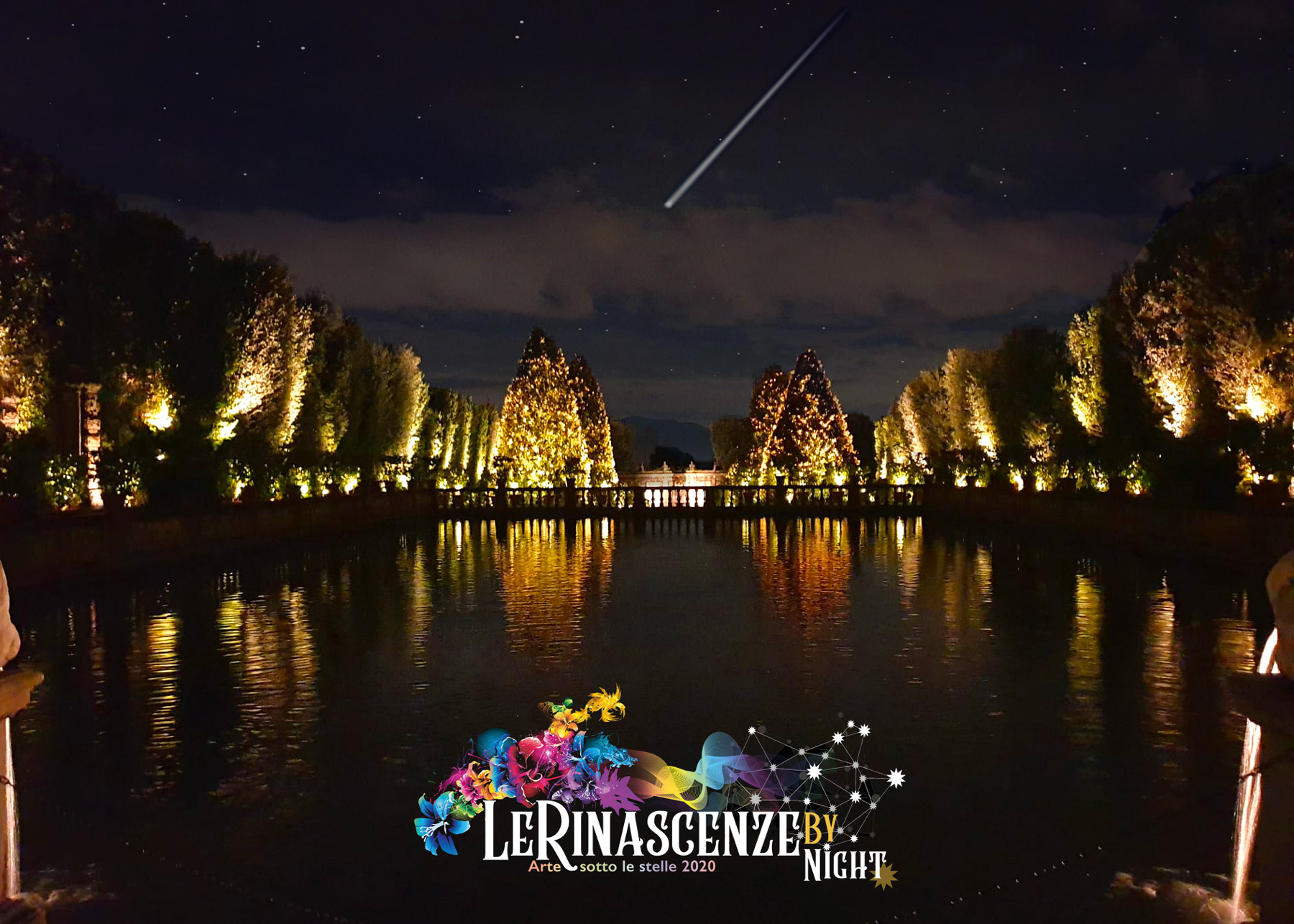 Le Rinascenze by night a Villa Reale